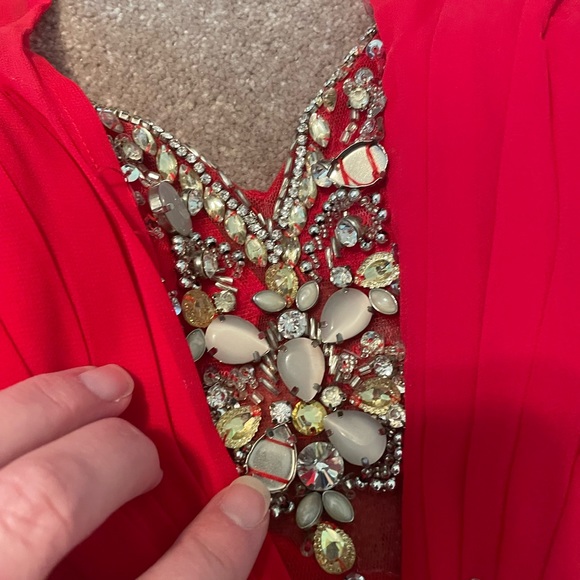 Beautiful red sequin prom or pageant dress. - Picture 4 of 9